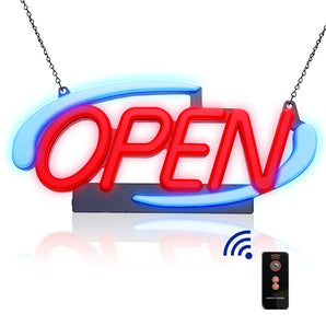 VZORA OP-20 LED Open Sign Premier Super Bright 20 x 9 inches Advertising Board with Remote Control for Business Retail Restaurant Shop Bar Hotel