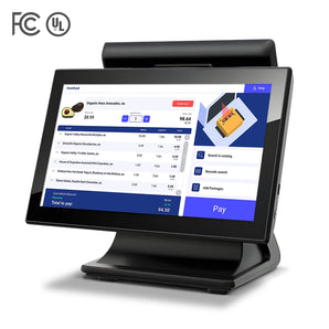 VZORA B18 POS Terminal, 15" monitor 4:3 Touch Screen, RJ11/RJ12 port for Cash Drawer, 7 x USB & 3 x COM, for Supermarket, Grocery, Retail Shop, Restaurant, F&B