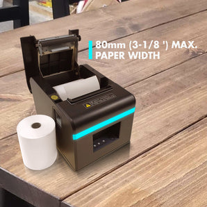 VZORA N160 WiFi / Bluetooth Thermal Receipt Printer, 80mm Receipt Printer, 160mm/s High-Speed Printer, Partial Auto Cutter, Compatible with Windows /  Linux, Support ESC / POS, Ideal for Small Business Use