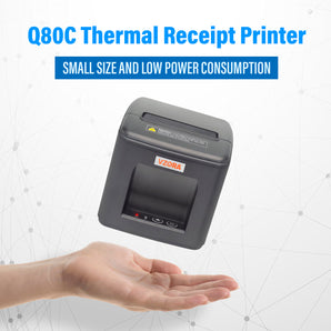 VZORA Q80C Thermal Receipt Printer, 72mm Receipt Printer, 230mm/s High-Speed Printer, Partial Auto Cutter, Compatible with Windows / Linux / Mac OS / Android / OPOS, Support ESC / POS, Ideal for Small Business Use