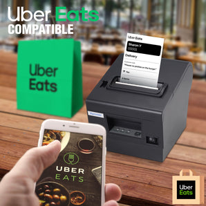 VZORA S300H (Uber compatible) Thermal Receipt Printer, 80mm Receipt Printer, 300mm/s High-Speed Printer, Partial/Full Option Cutter, Compatible with Windows / JPOS / OPOS / Linux / Android / Mac OS, Support ESC / POS, Ideal for Small Business Use